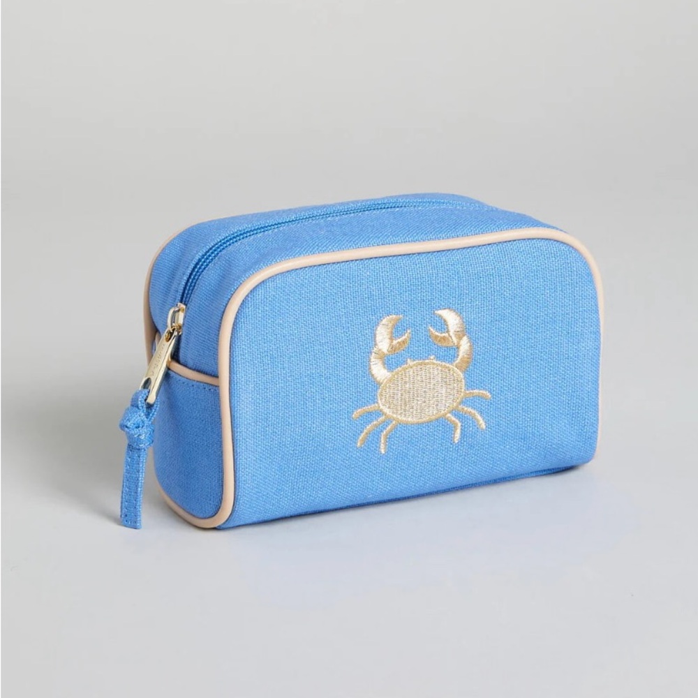 Spartina 449 | NWT Blue Travel Pouch with Crab Design